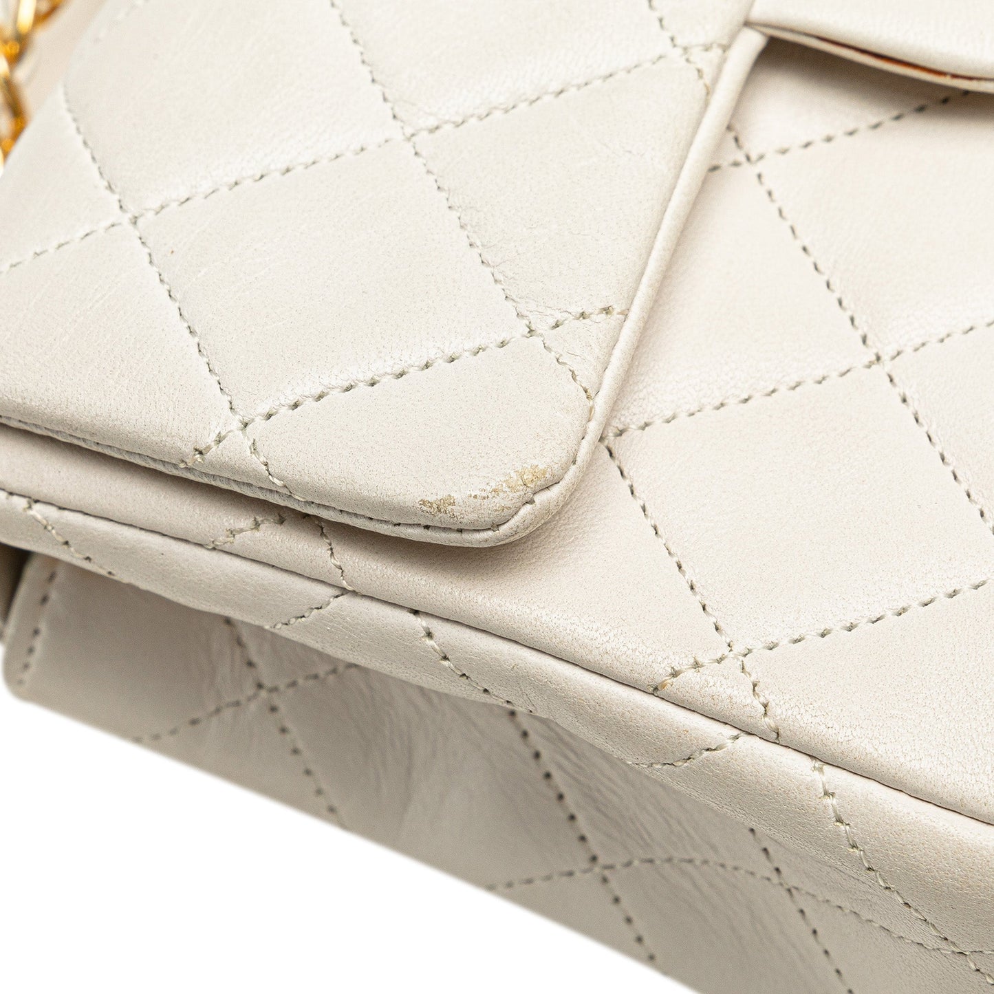 Chanel Mini Square Classic Lambskin Single Flap White