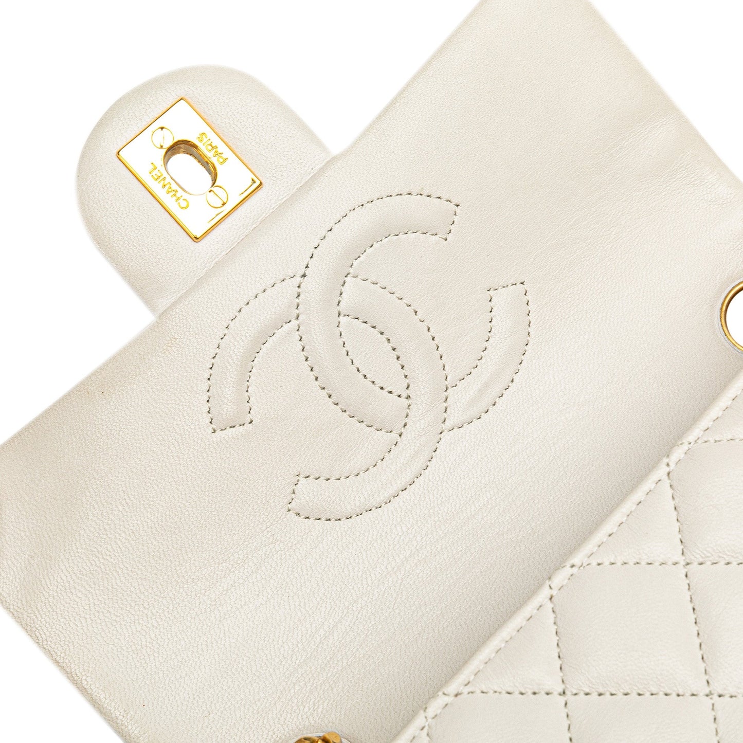 Chanel Mini Square Classic Lambskin Single Flap White