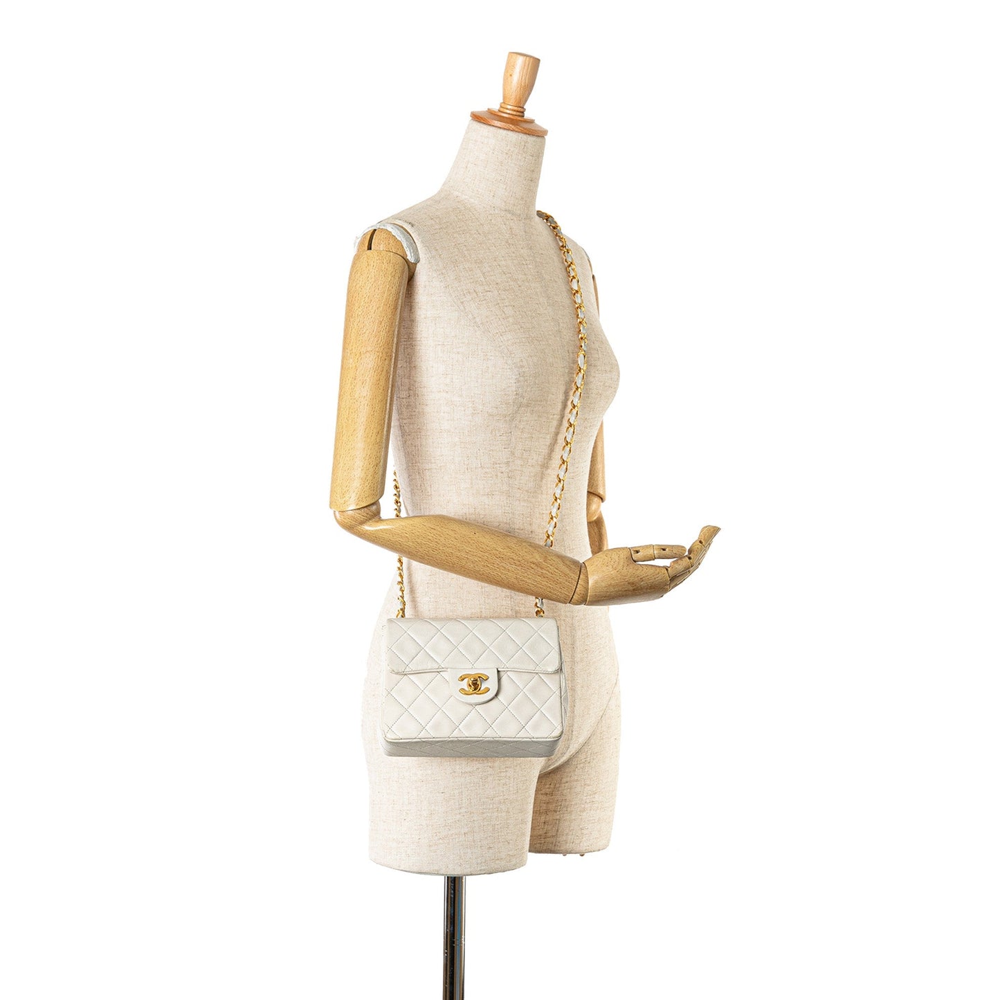 Chanel Mini Square Classic Lambskin Single Flap White