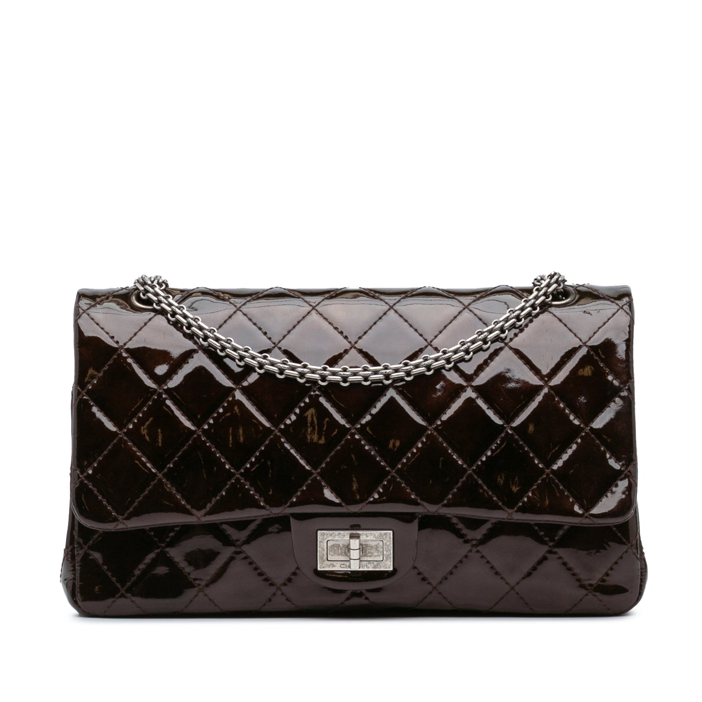 Chanel Reissue 2.55 Quilted Patent Double Flap 227 Brown
