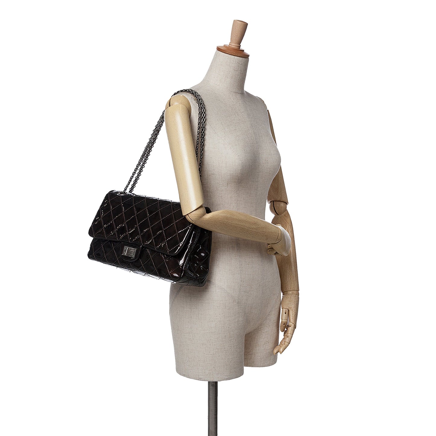 Chanel Reissue 2.55 Quilted Patent Double Flap 227 Brown