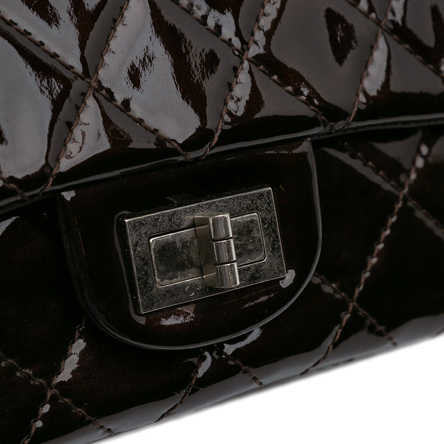 Chanel Reissue 2.55 Quilted Patent Double Flap 227 Brown