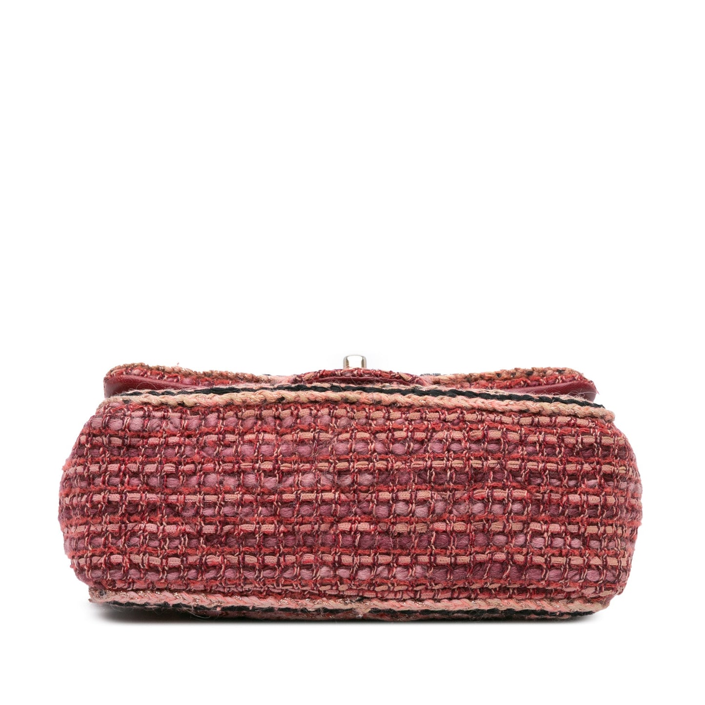 Chanel Mini Braided Classic Tweed Single Flap Bag Red