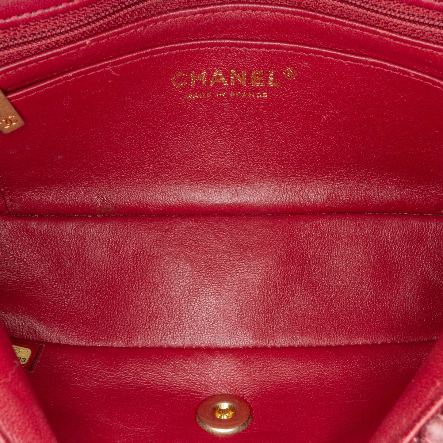Chanel Mini Braided Classic Tweed Single Flap Bag Red