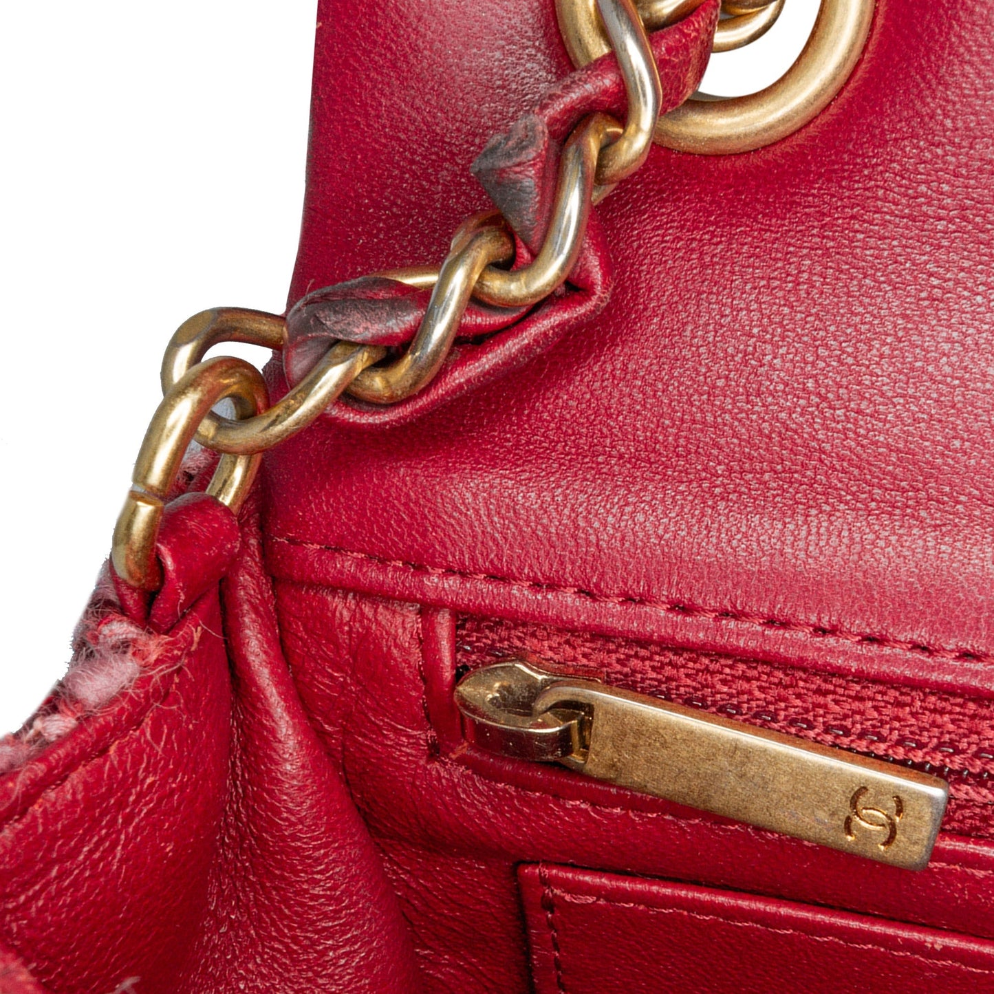Chanel Mini Braided Classic Tweed Single Flap Bag Red