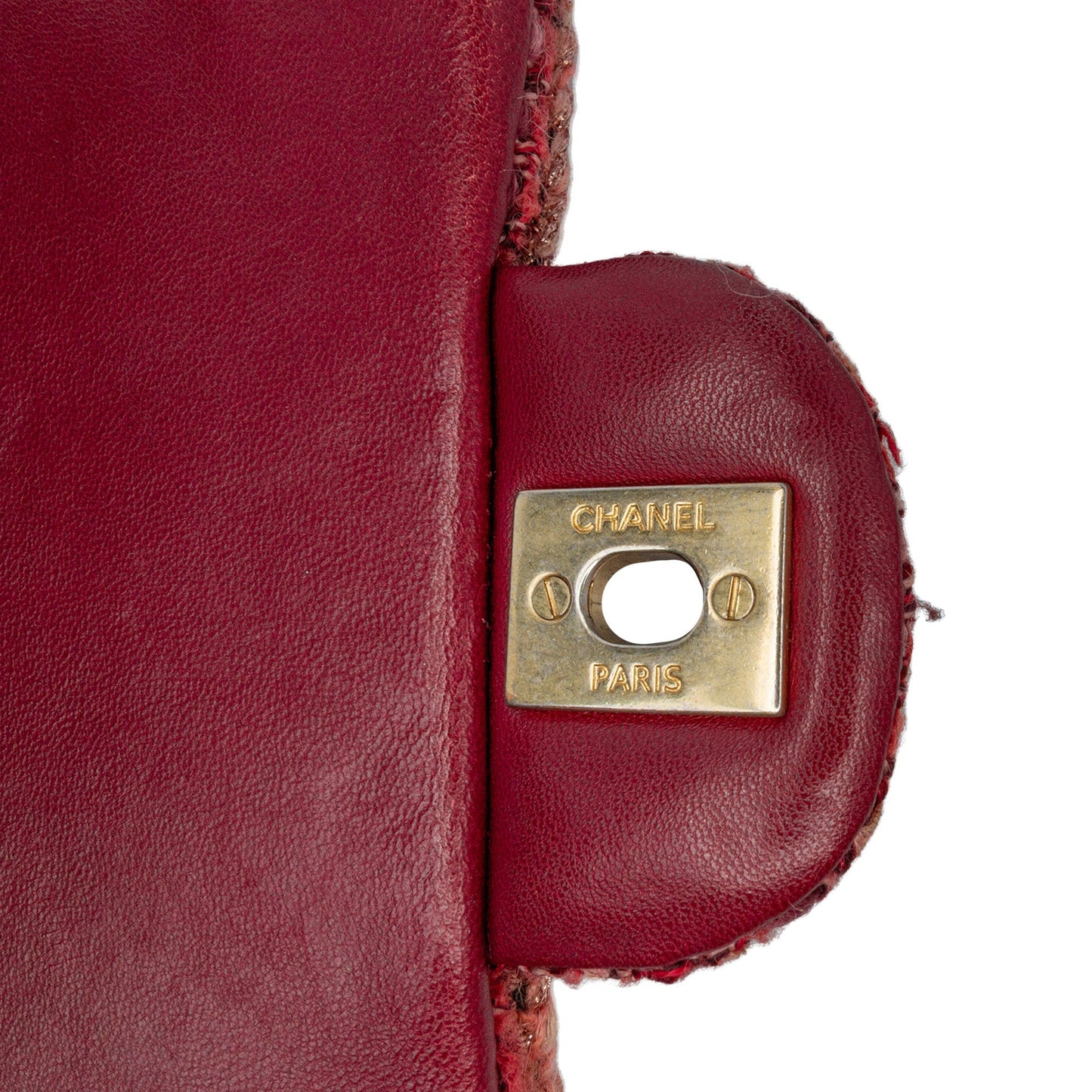 Chanel Mini Braided Classic Tweed Single Flap Bag Red