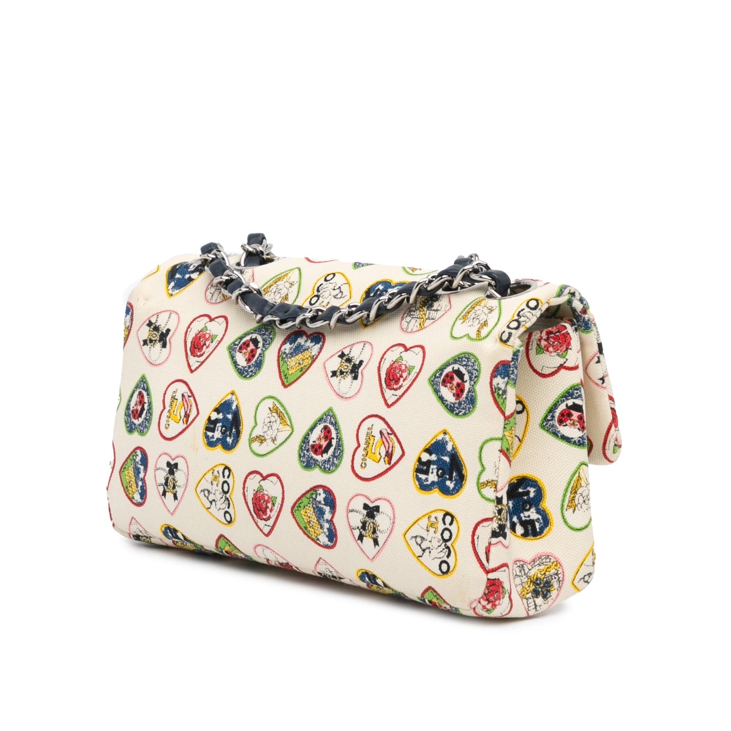 Chanel Small Canvas Valentine Heart Flap White
