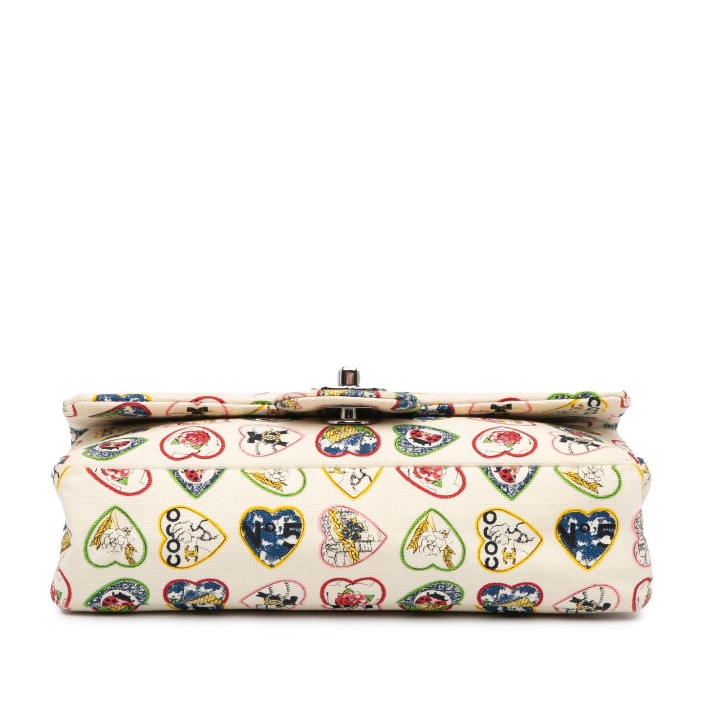 Chanel Small Canvas Valentine Heart Flap White