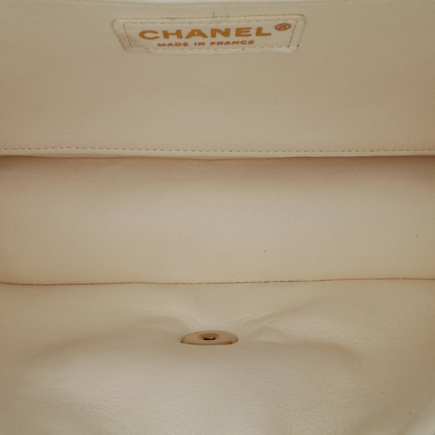 Chanel Medium Calfskin and Wool Knit Single Flap White