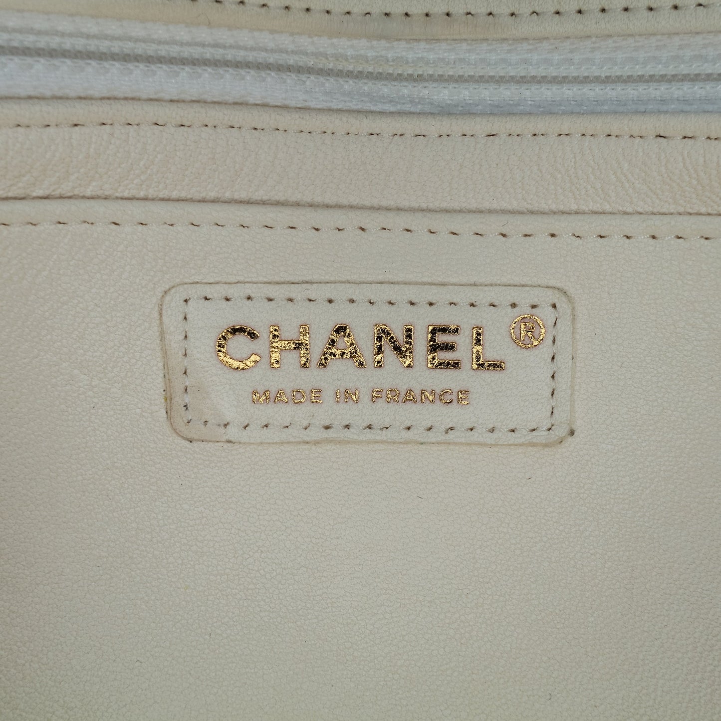 Chanel Medium Calfskin and Wool Knit Single Flap White