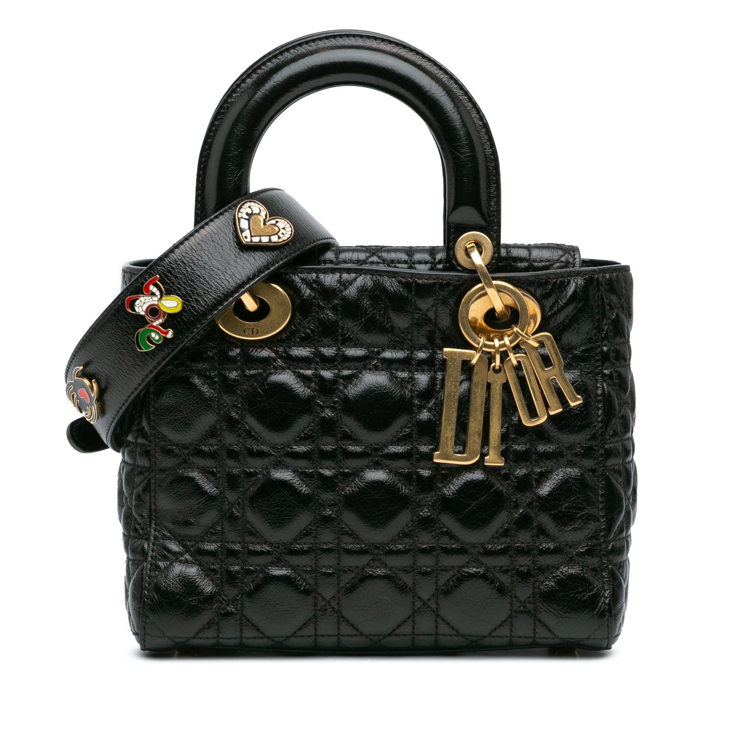 Dior Small Crinkled Patent Cannage My ABCDior Lady Dior Black