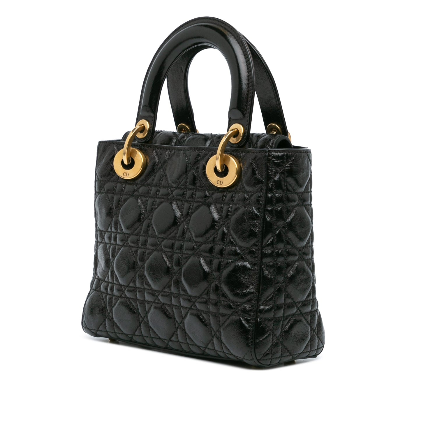 Dior Small Crinkled Patent Cannage My ABCDior Lady Dior Black