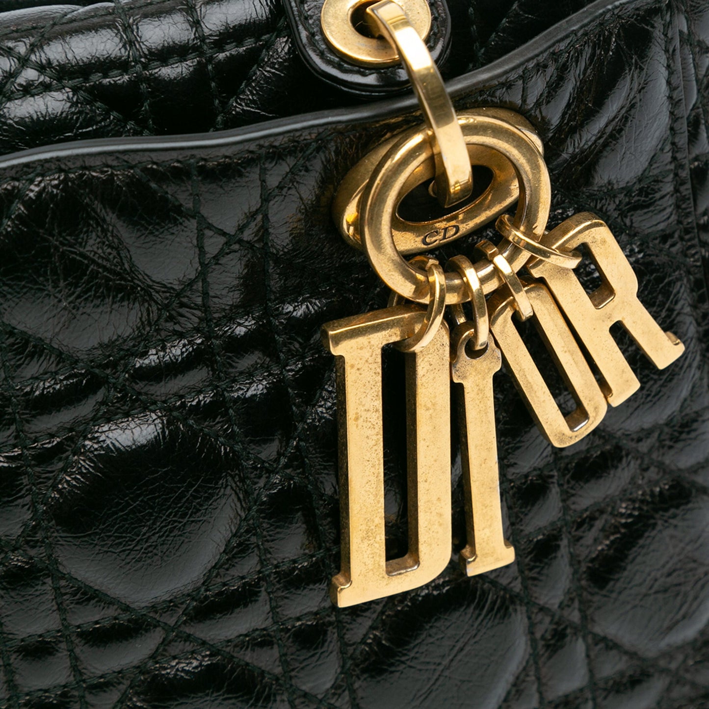 Dior Small Crinkled Patent Cannage My ABCDior Lady Dior Black