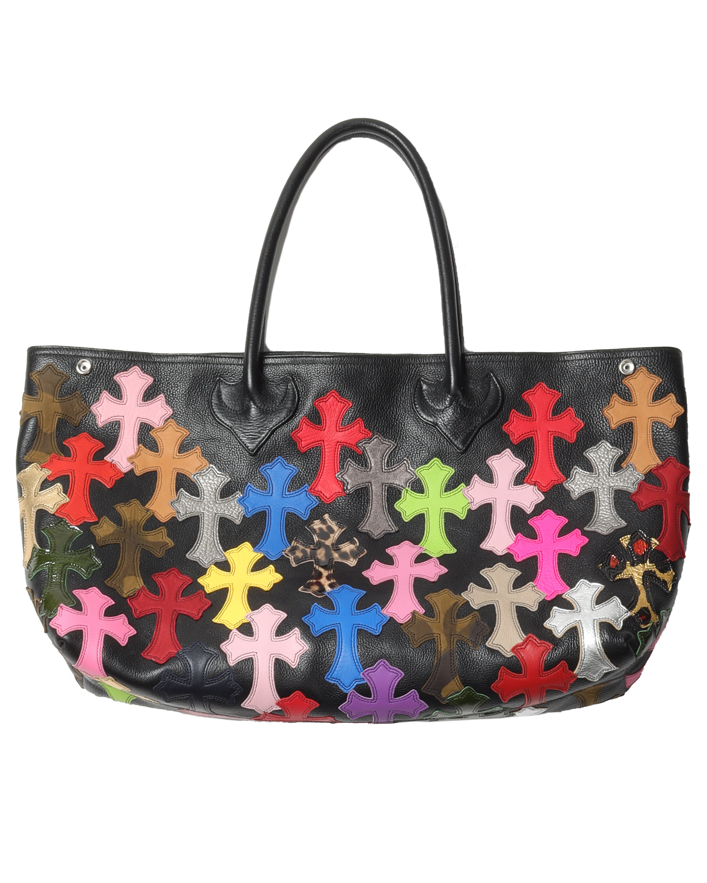 All-Over Cross Patch Leather Bag
