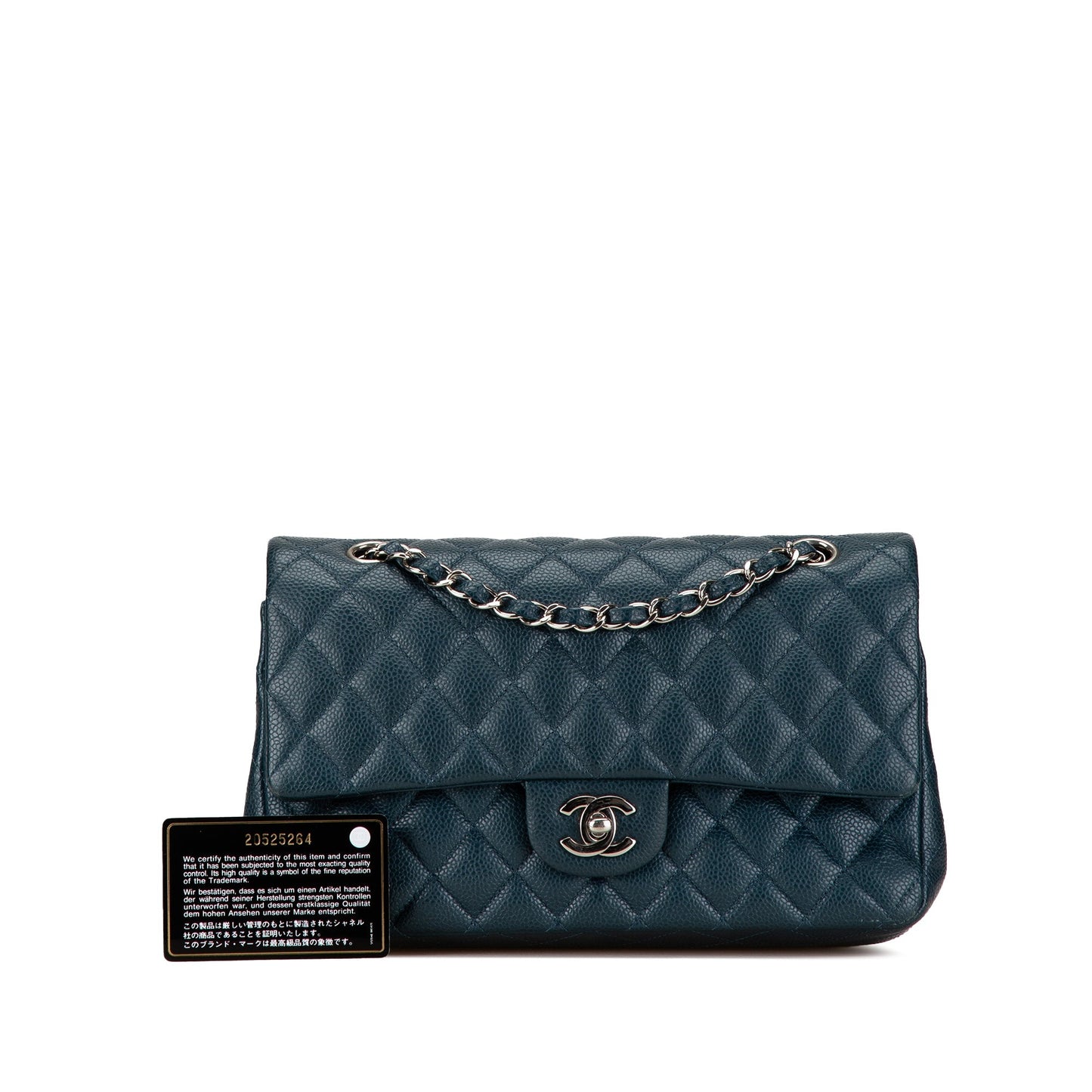 Chanel Medium Classic Caviar Double Flap Blue