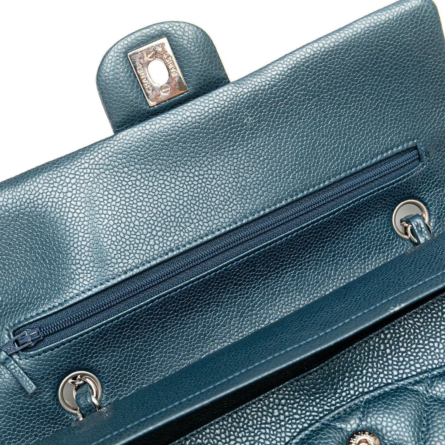 Chanel Medium Classic Caviar Double Flap Blue
