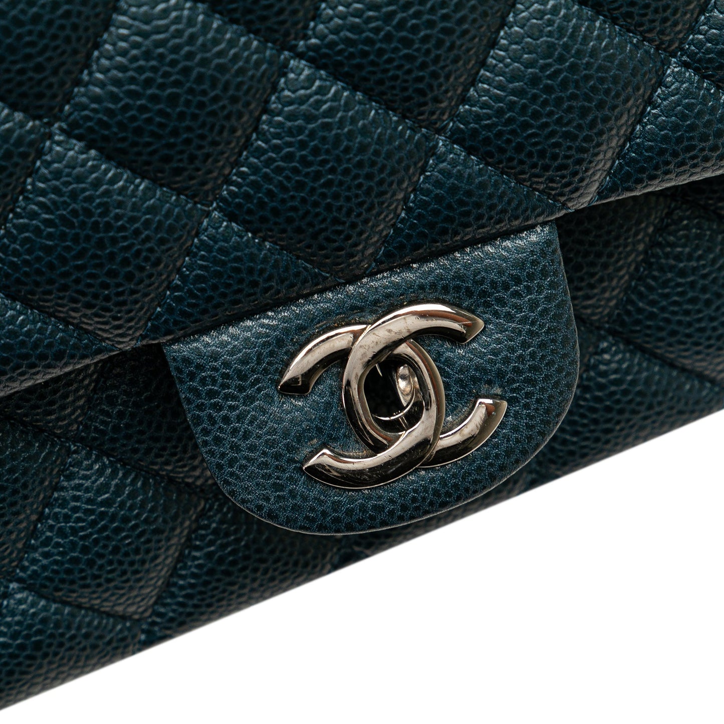 Chanel Medium Classic Caviar Double Flap Blue