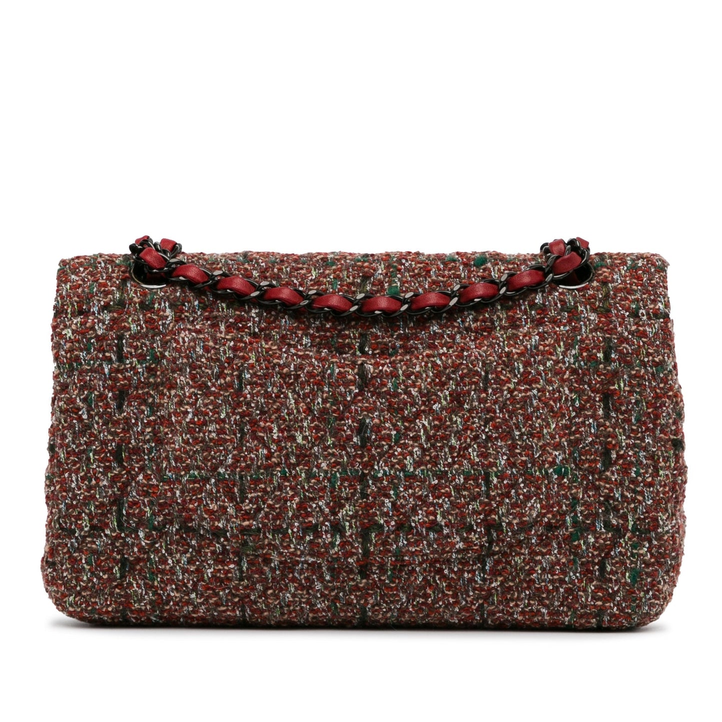 Chanel Medium Classic Tweed Double Flap Red