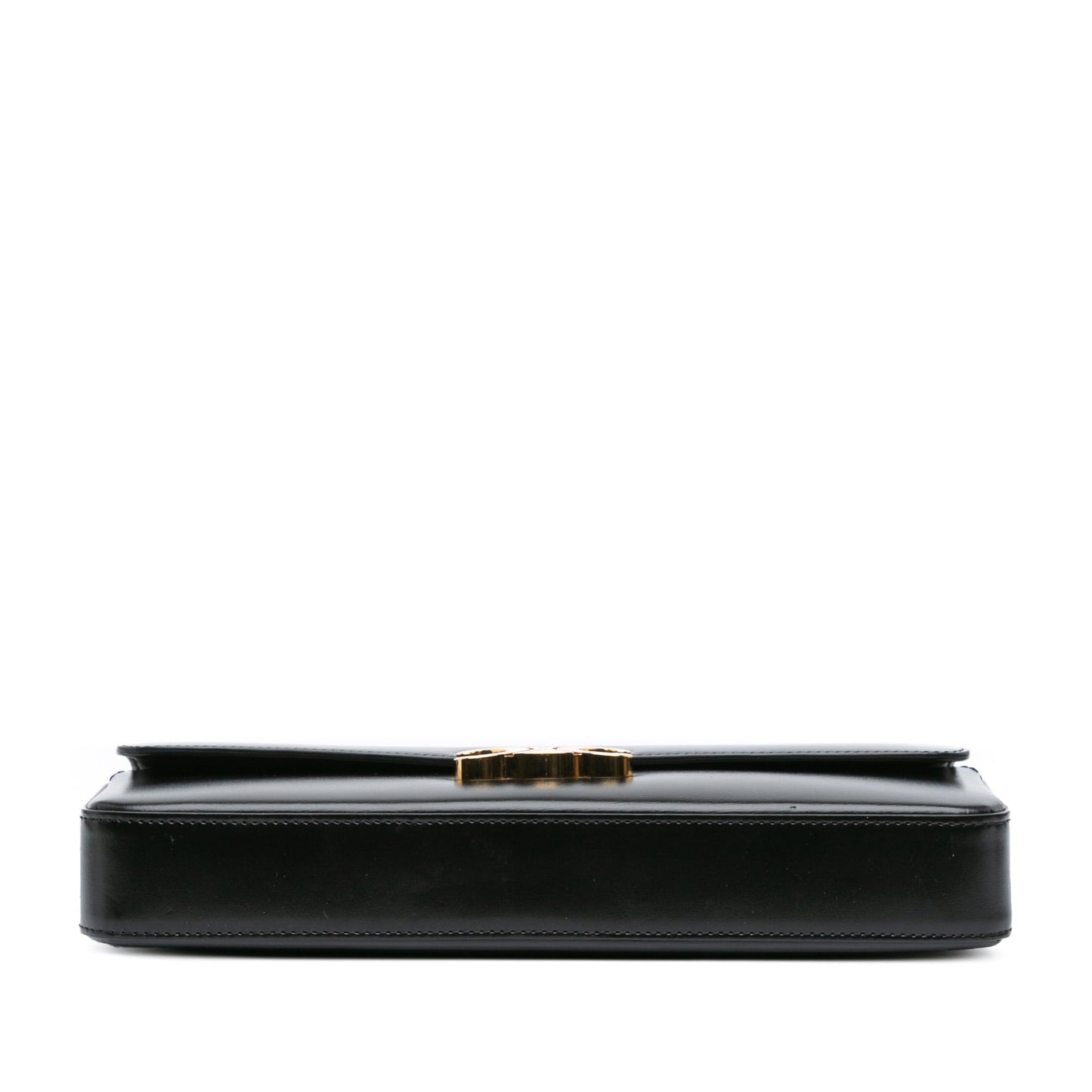 Celine Triomphe Calfskin Cuir Chain Shoulder Bag Black