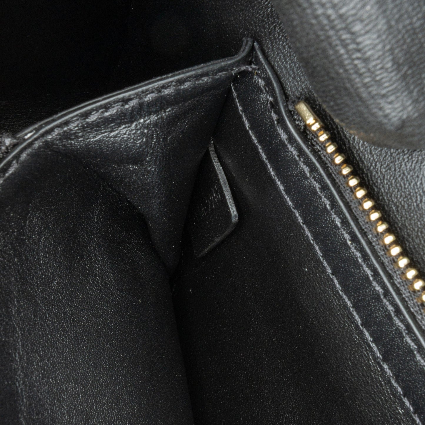 Celine Triomphe Calfskin Cuir Chain Shoulder Bag Black