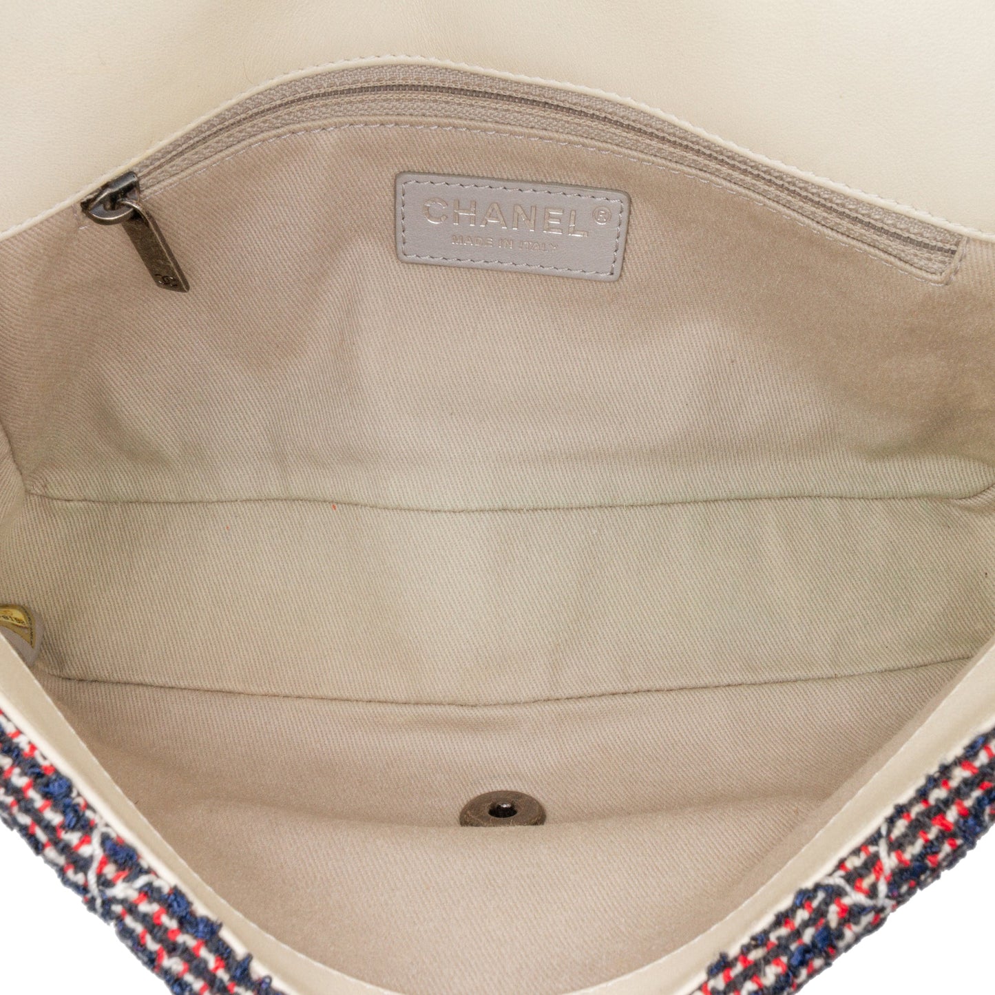 Chanel Medium Tweed Single Flap Blue