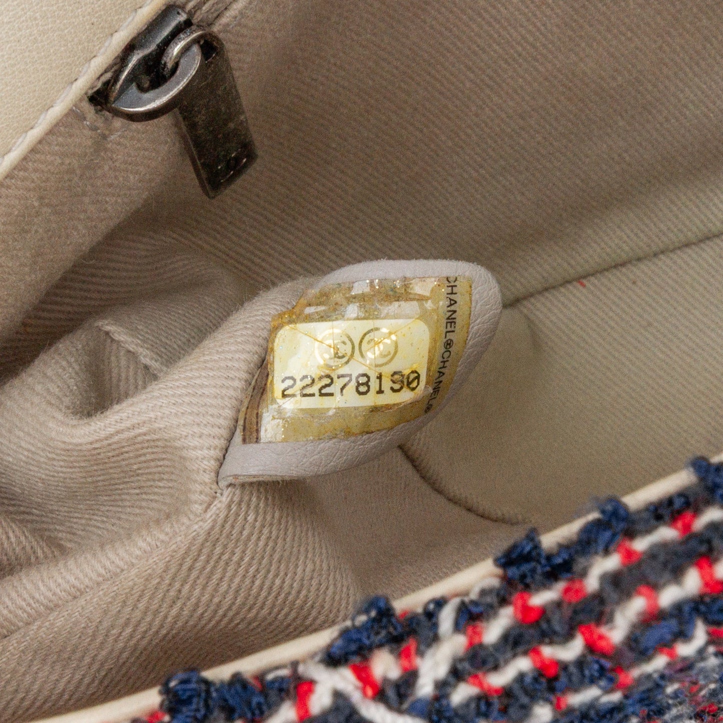 Chanel Medium Tweed Single Flap Blue