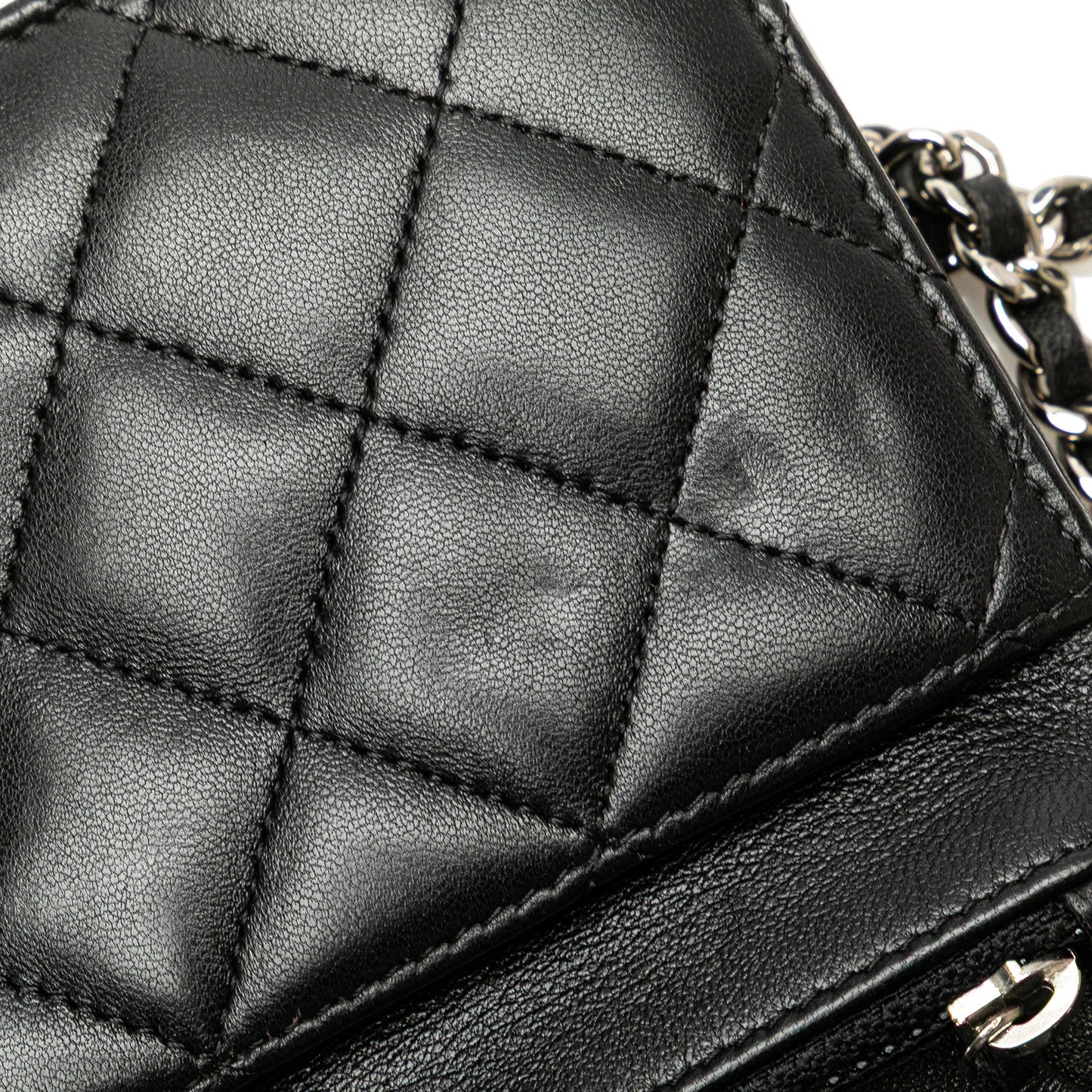 Chanel CC Quilted Lambskin Wallet On Chain Black