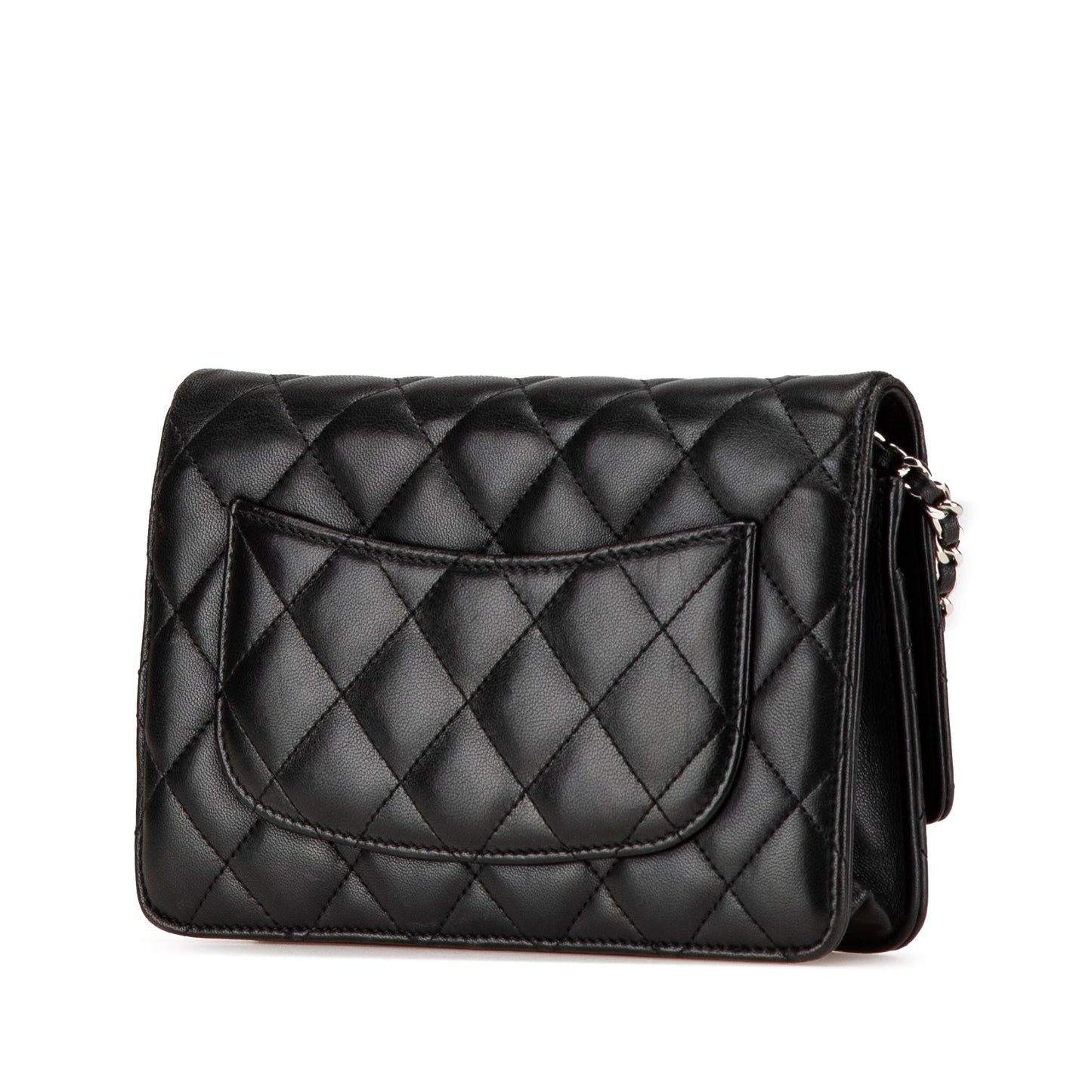 Chanel CC Quilted Lambskin Wallet On Chain Black