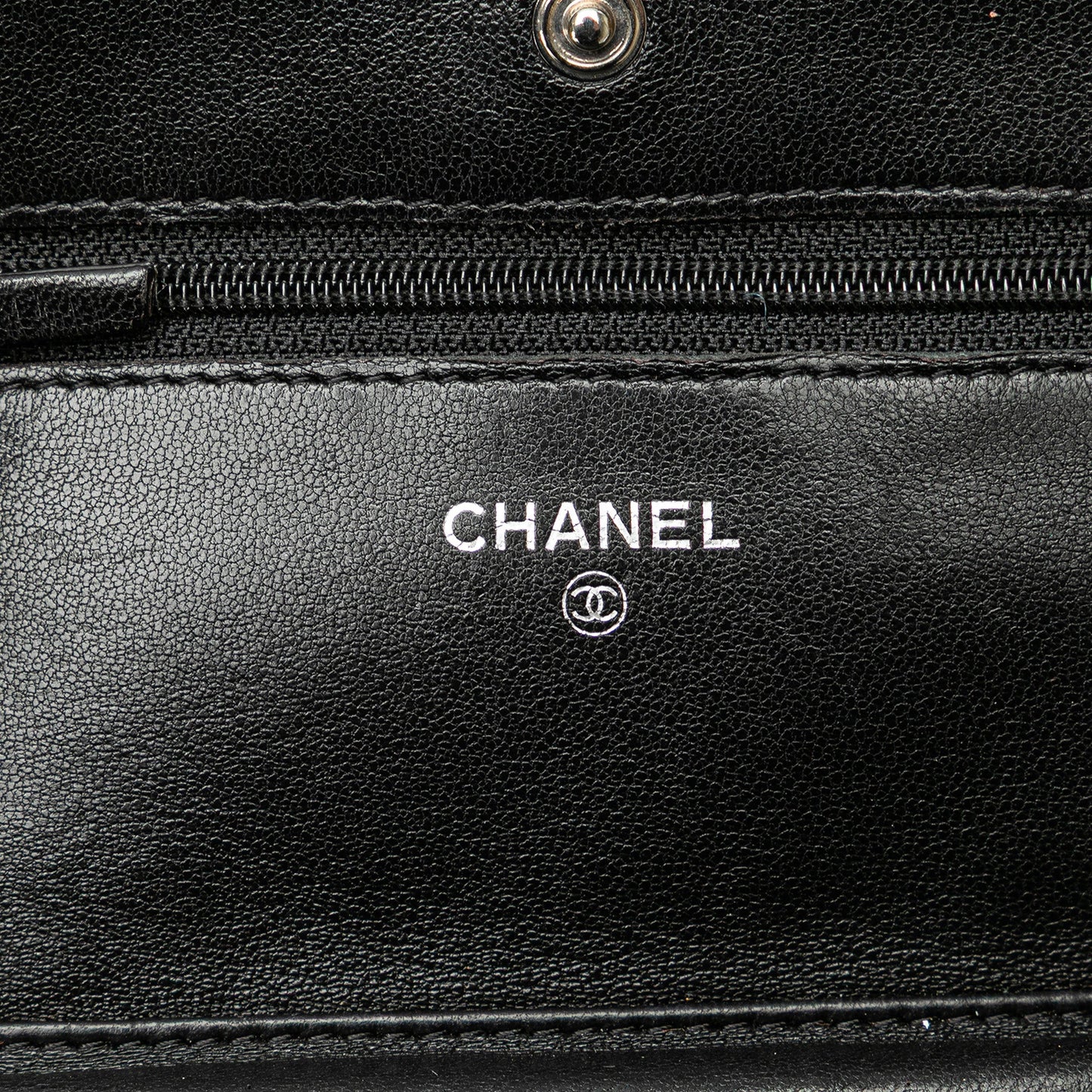 Chanel CC Quilted Lambskin Wallet On Chain Black
