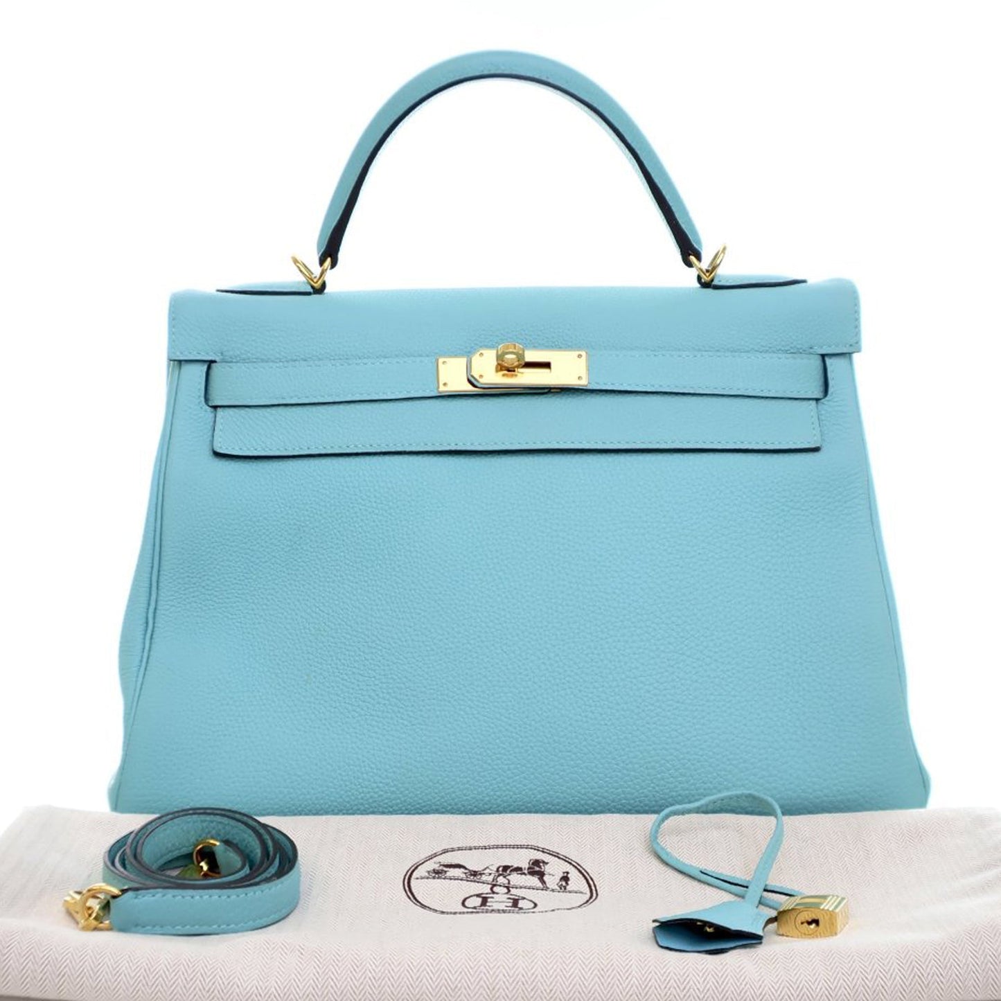 Hermès Togo Kelly II Retourne 32 Blue