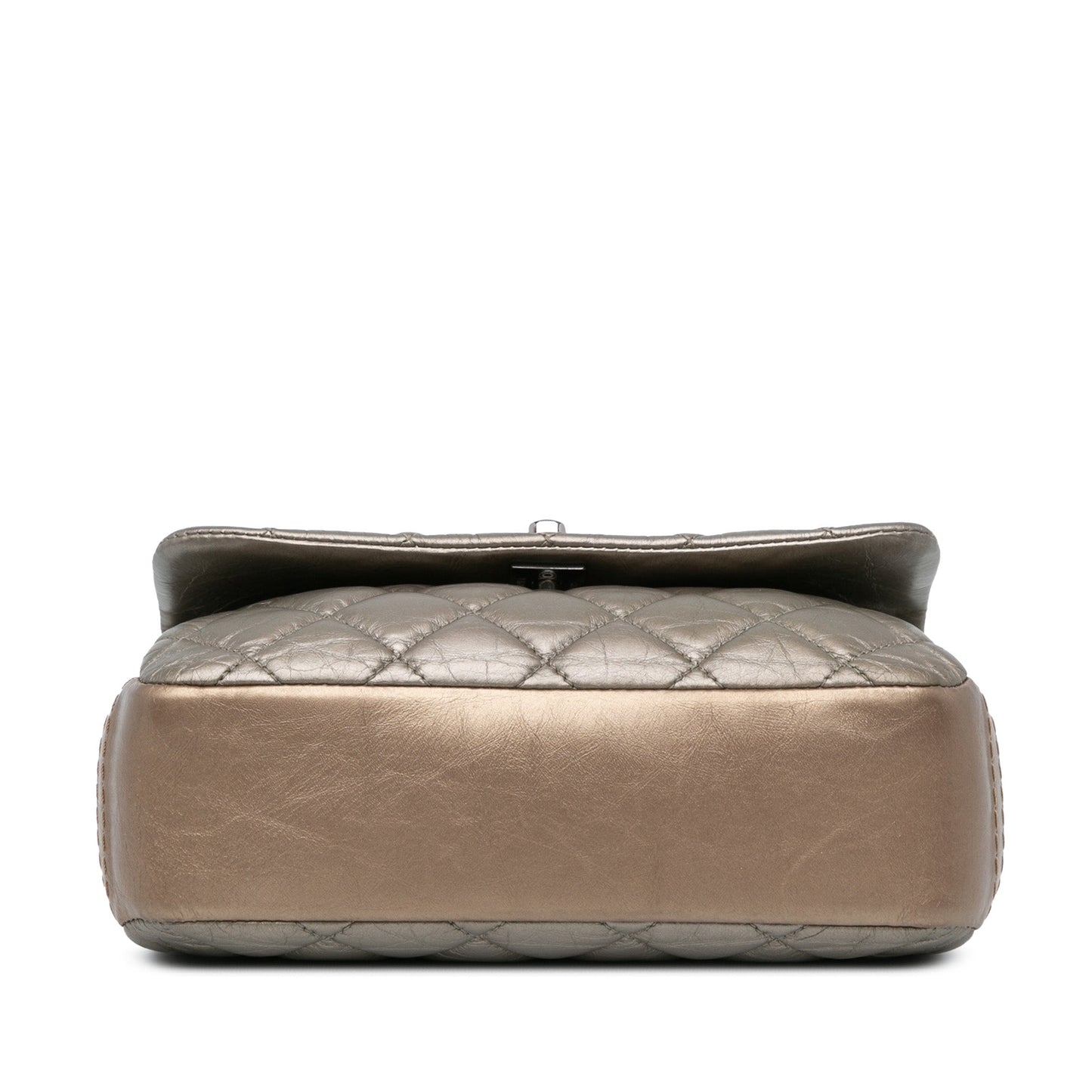 Chanel Mini Quilted Metallic Calfskin Lady Pearly Flap Brown