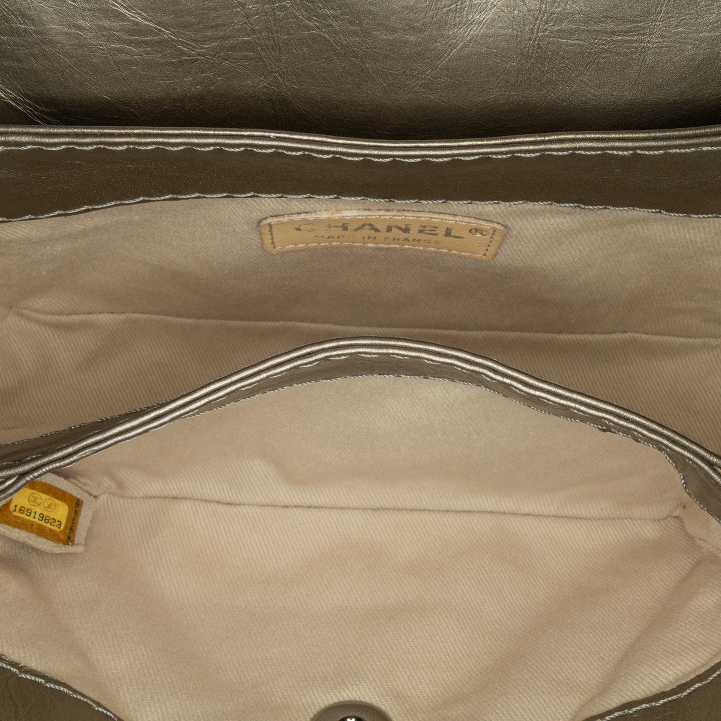 Chanel Mini Quilted Metallic Calfskin Lady Pearly Flap Brown