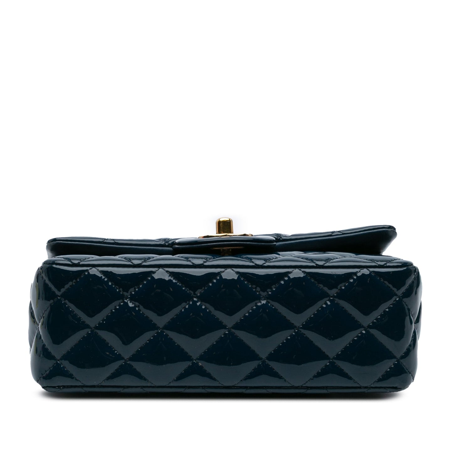 Chanel Mini Rectangular Classic Patent Single Flap Blue