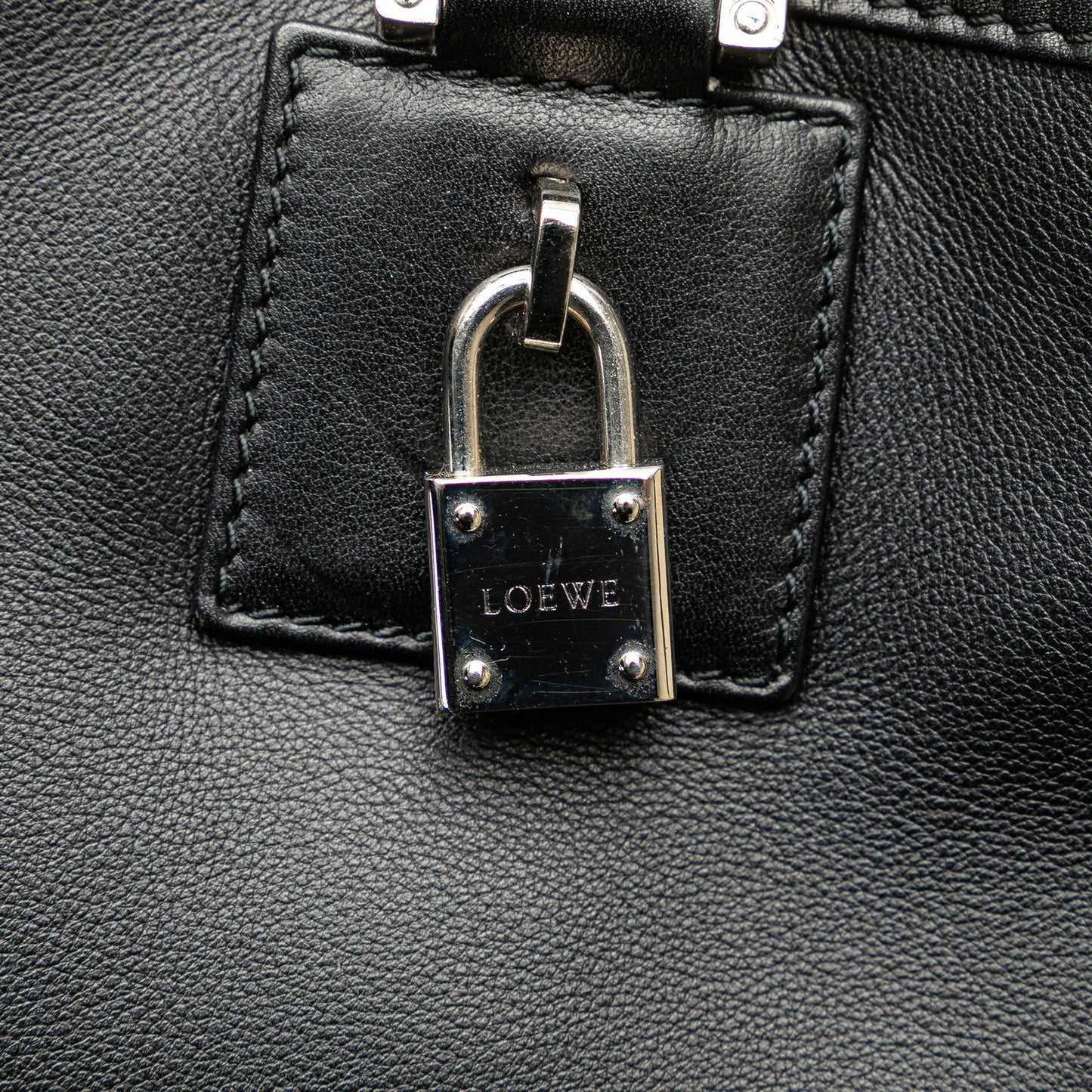 LOEWE Leather Fusta 28 Tote Black