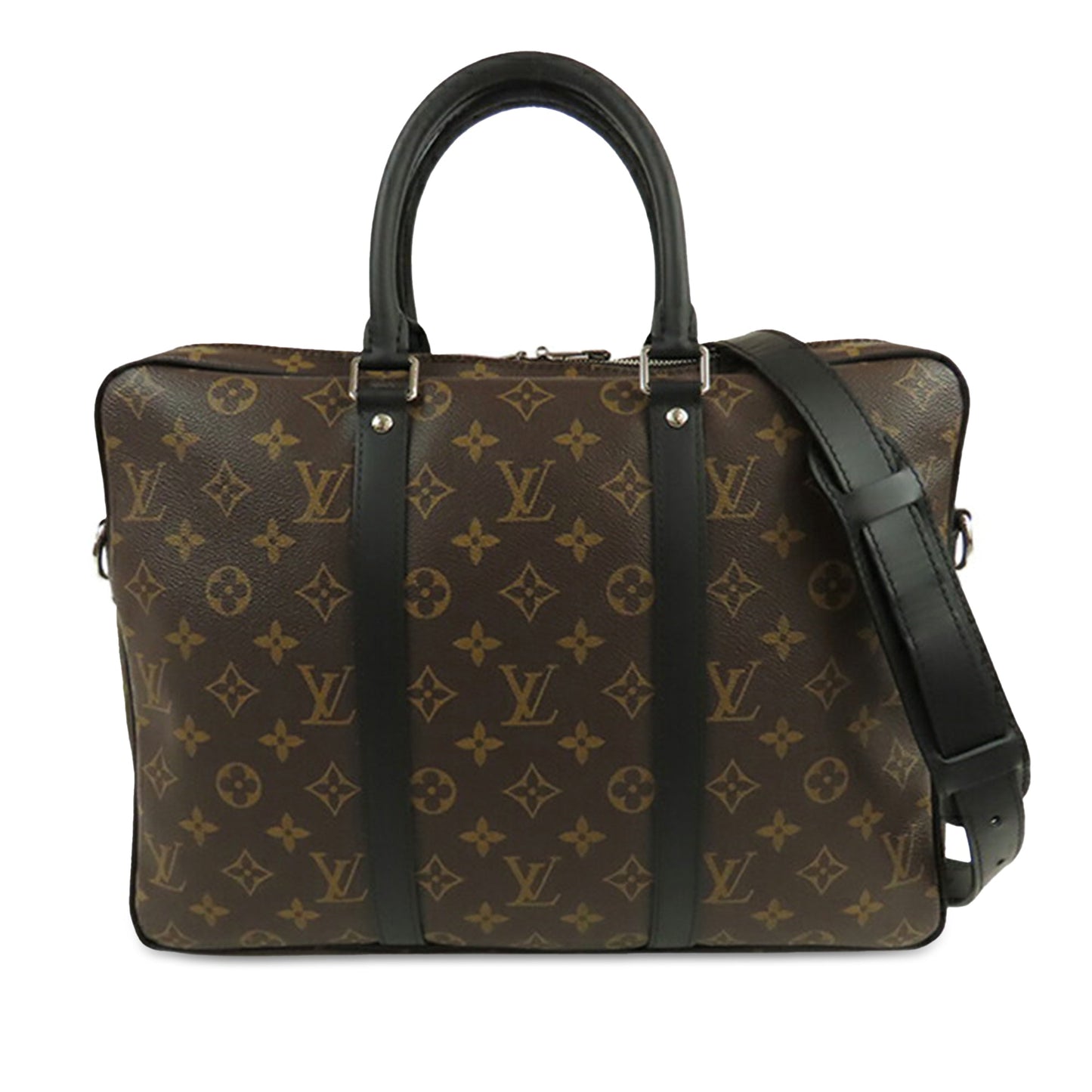 Louis Vuitton Monogram Macassar Porte Documents Voyage Brown