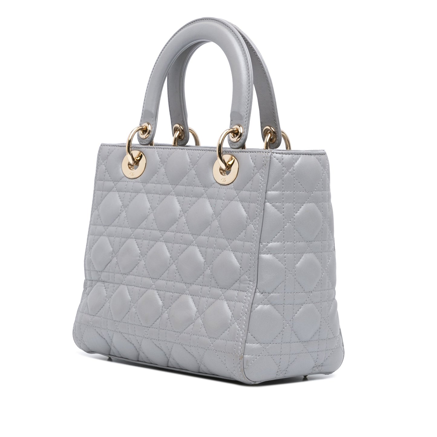 Dior Medium Lambskin Cannage Lady Dior Gray