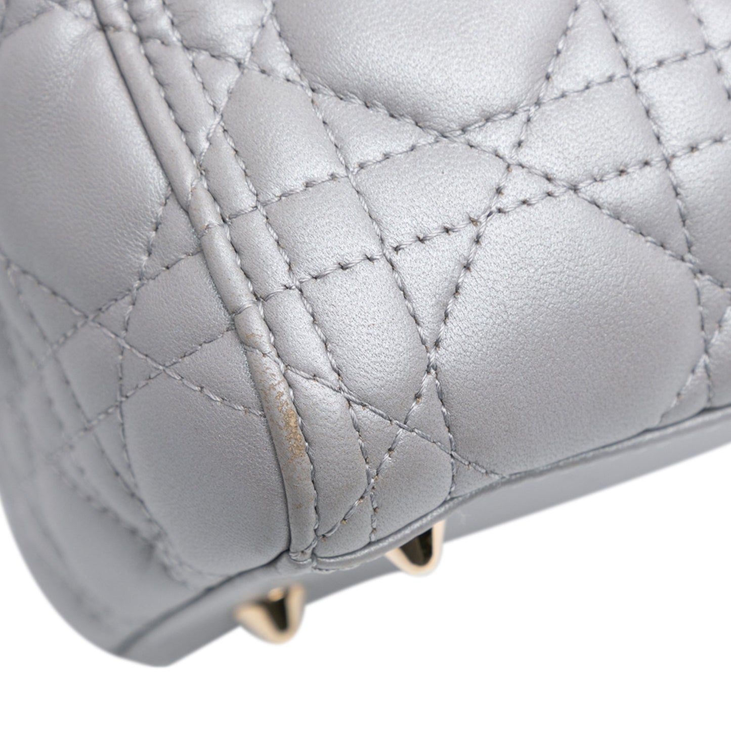 Dior Medium Lambskin Cannage Lady Dior Gray