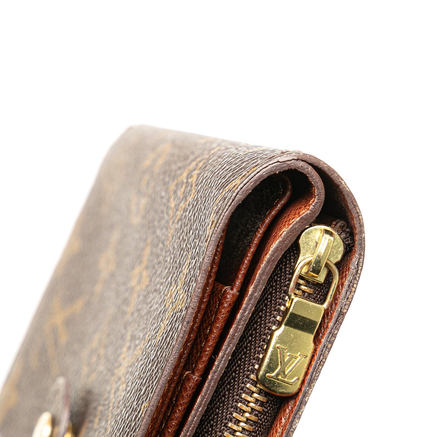 Louis Vuitton Monogram Porte-Papier Zipped Wallet Brown