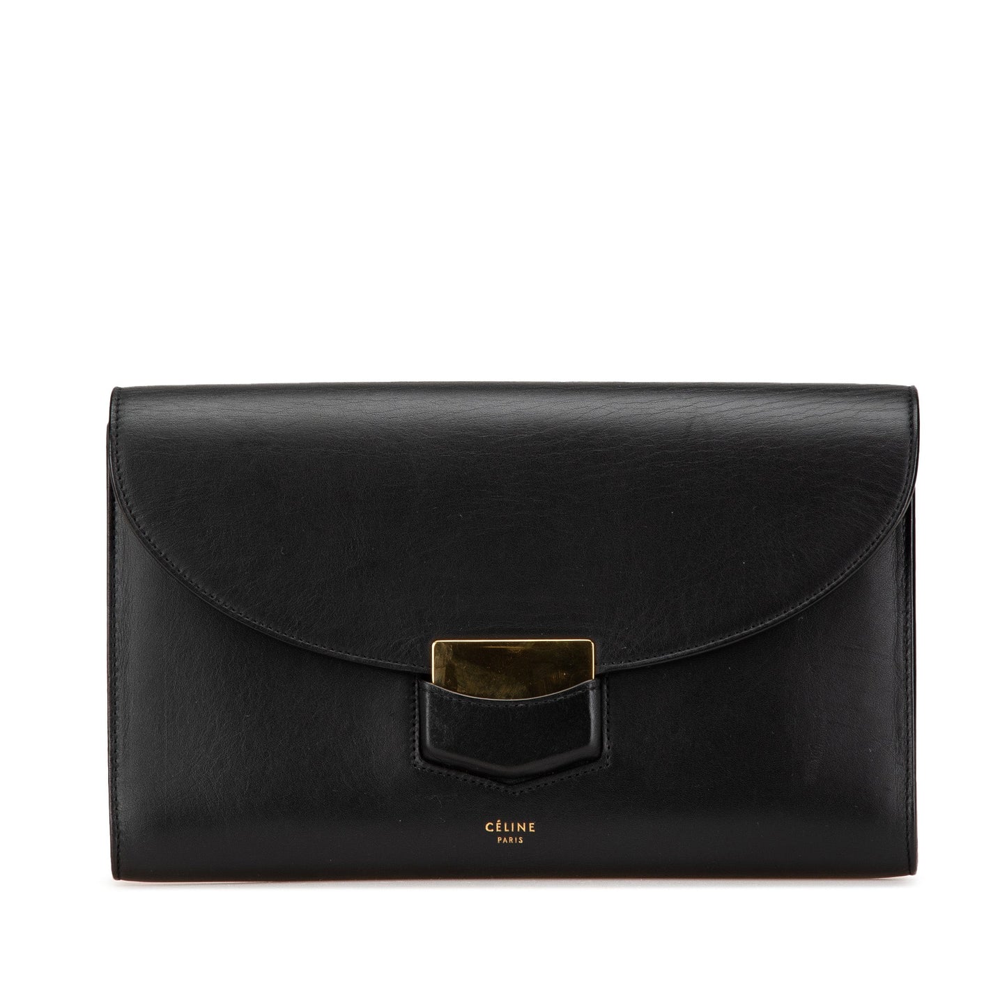 Celine Smooth Calfskin Trotteur Clutch Black