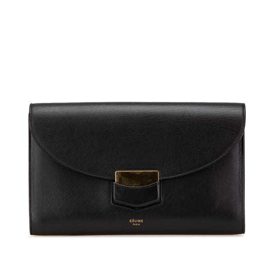 Celine Smooth Calfskin Trotteur Clutch Black