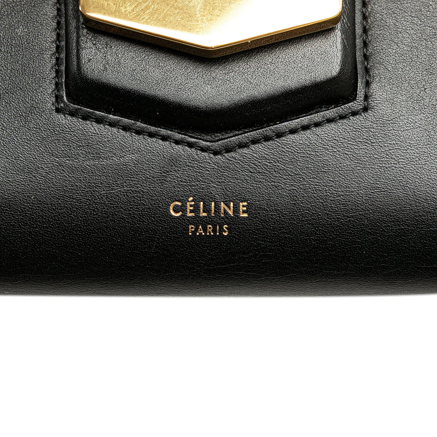 Celine Smooth Calfskin Trotteur Clutch Black