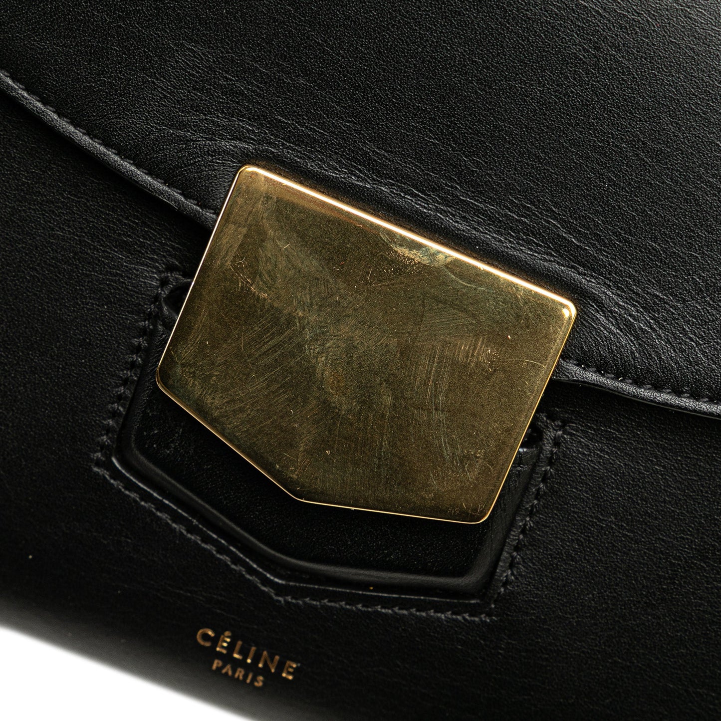 Celine Smooth Calfskin Trotteur Clutch Black