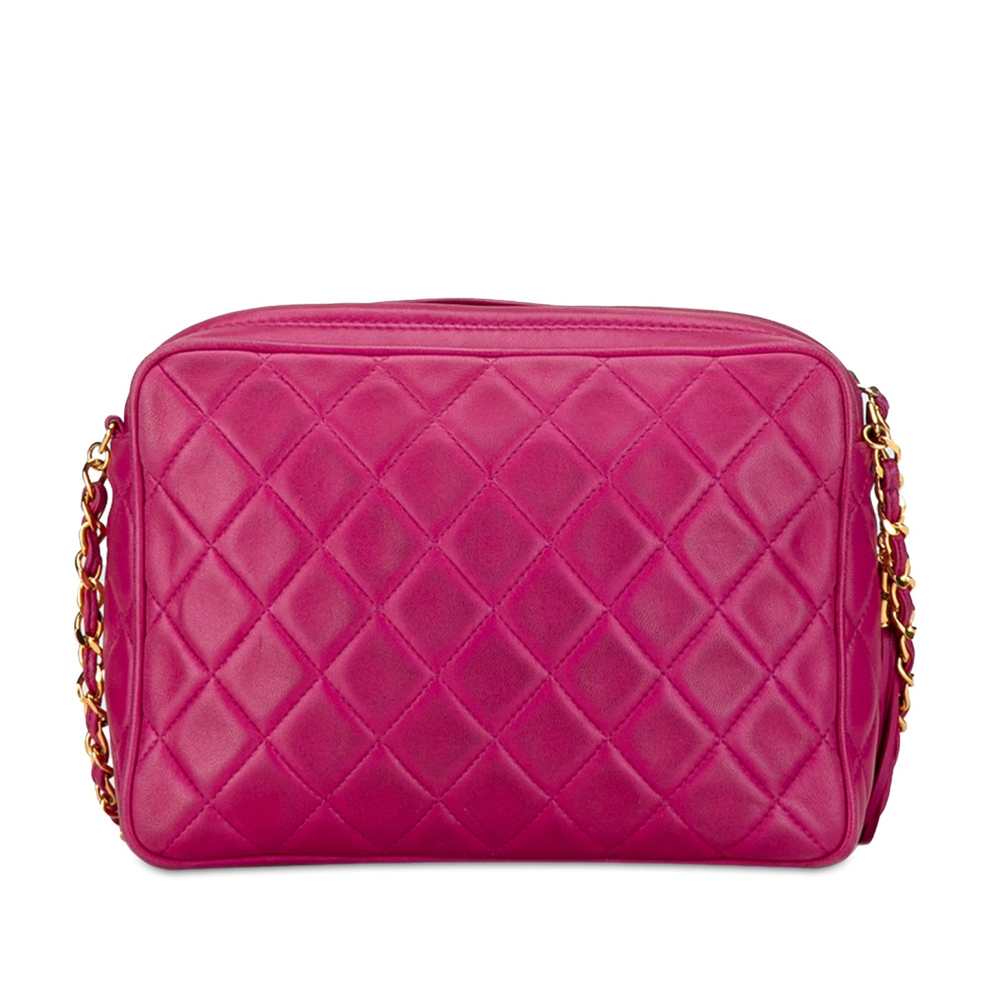 Chanel CC Quilted Lambskin Tassel Crossbody Pink
