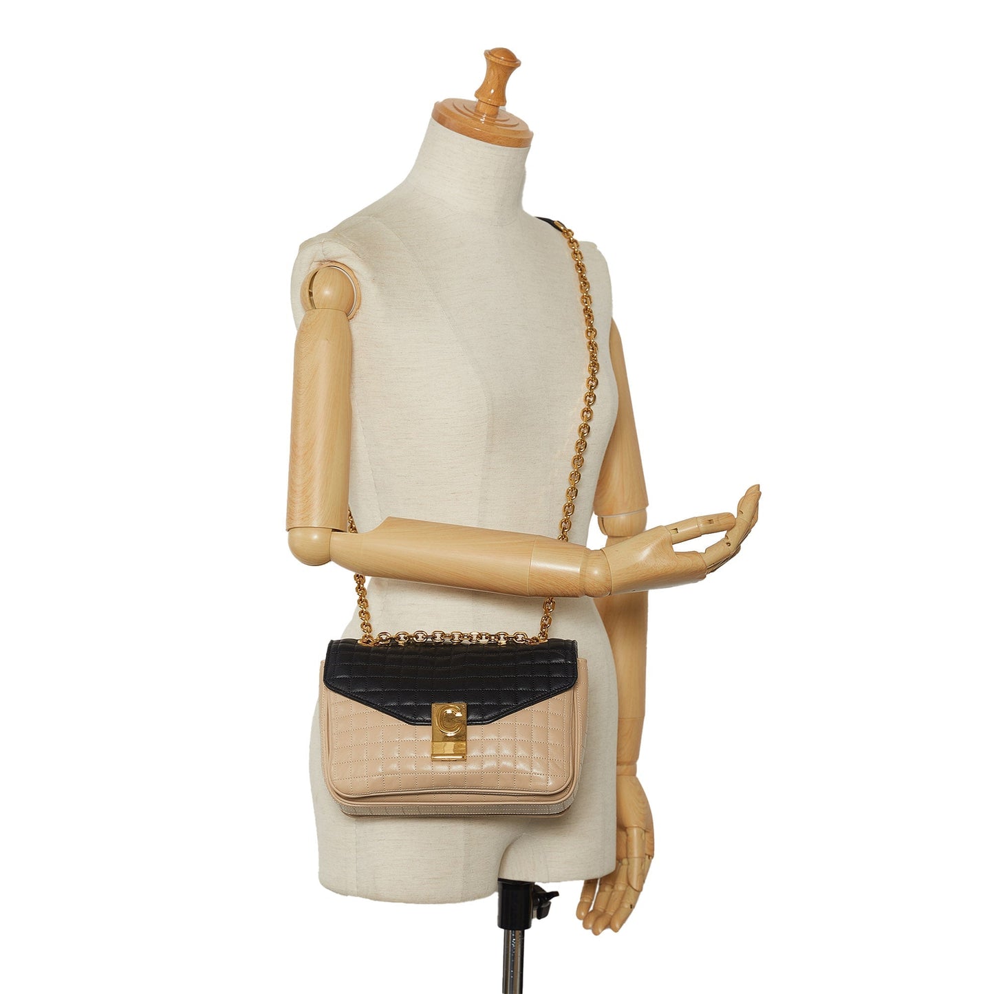 Celine Medium Quilted C Crossbody Brown