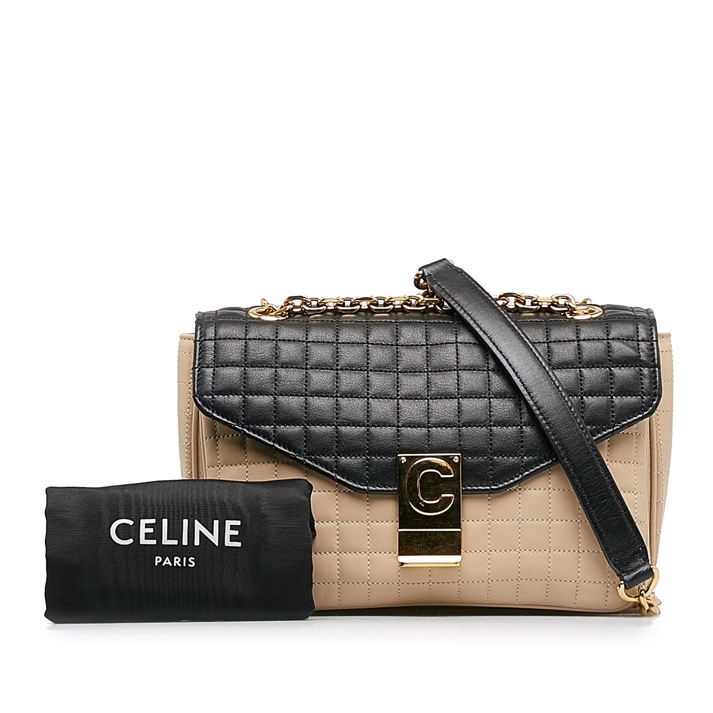 Celine Medium Quilted C Crossbody Brown