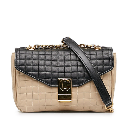 Celine Medium Quilted C Crossbody Brown