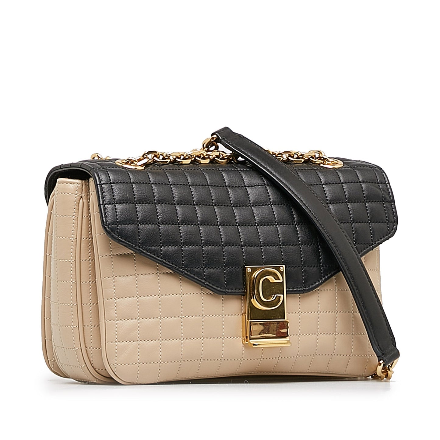 Celine Medium Quilted C Crossbody Brown
