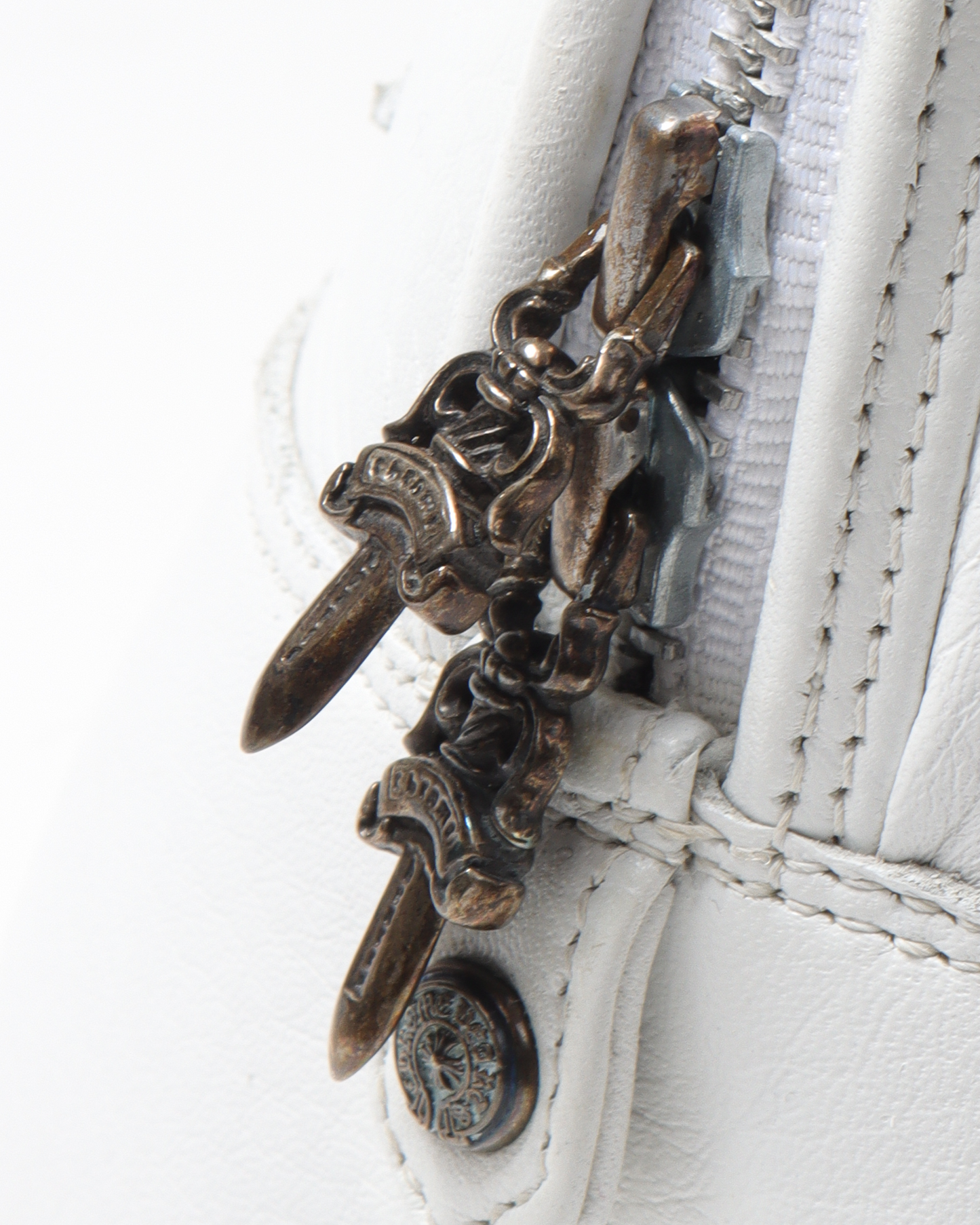 Leather Cross Patch Bowling Bag