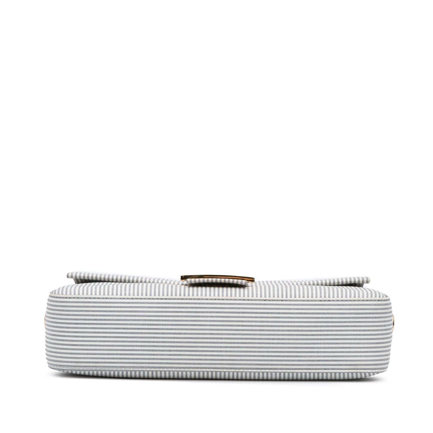 Fendi Striped Jersey Baguette Satchel White
