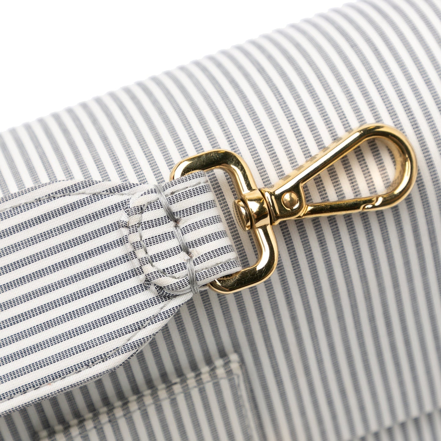 Fendi Striped Jersey Baguette Satchel White